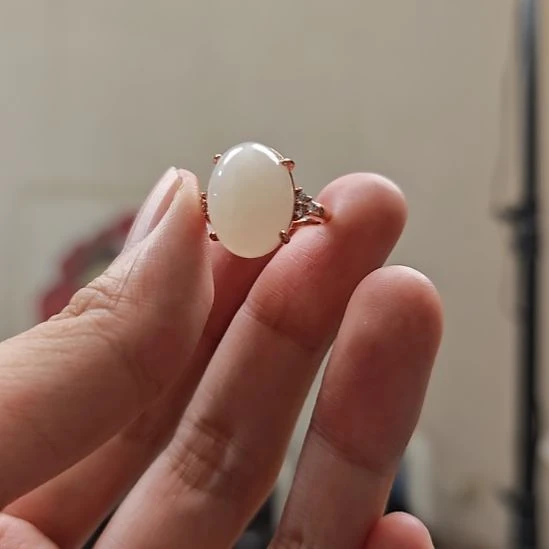 和田玉戒指未镶嵌遮**手