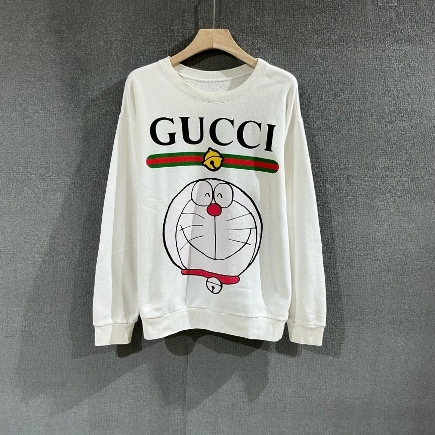 95新 GUCCI/古驰 （pm）哆啦A梦圆领卫衣 m码无领标/4560