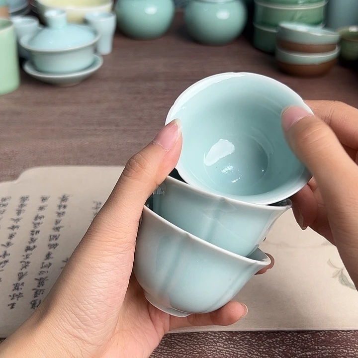 龙泉云间青瓷小米茶器