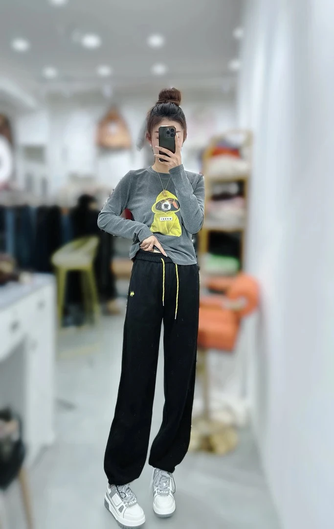 炫彩阁33204【松紧腰加厚休闲裤裤脚可收紧】