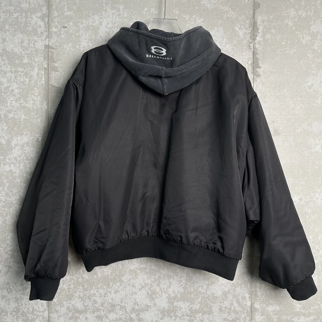 未使用 Balenciaga/巴黎世家 36*1/双环连帽尼龙外套/15468/JP