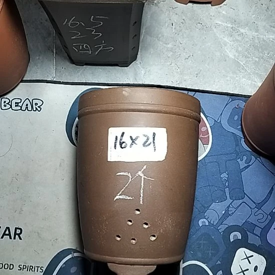 三线两个花盆紫砂