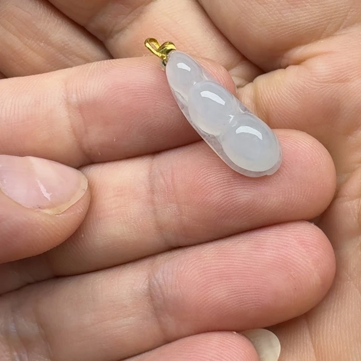 吊坠(不含链)18K金镶嵌翡翠