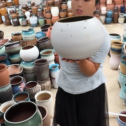 口19高22瑕疵一个盆子。