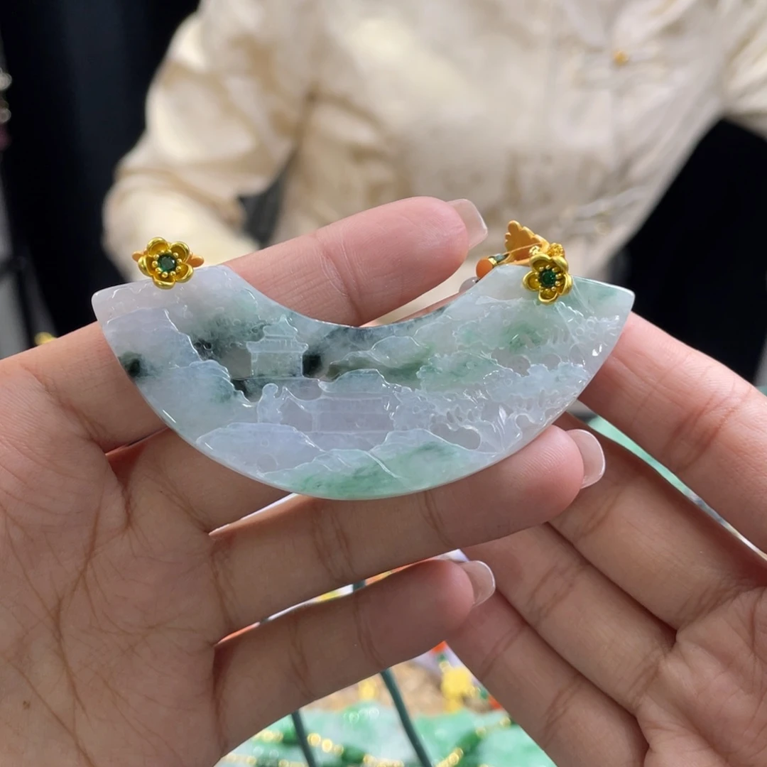 翡翠颈饰未镶嵌代编织