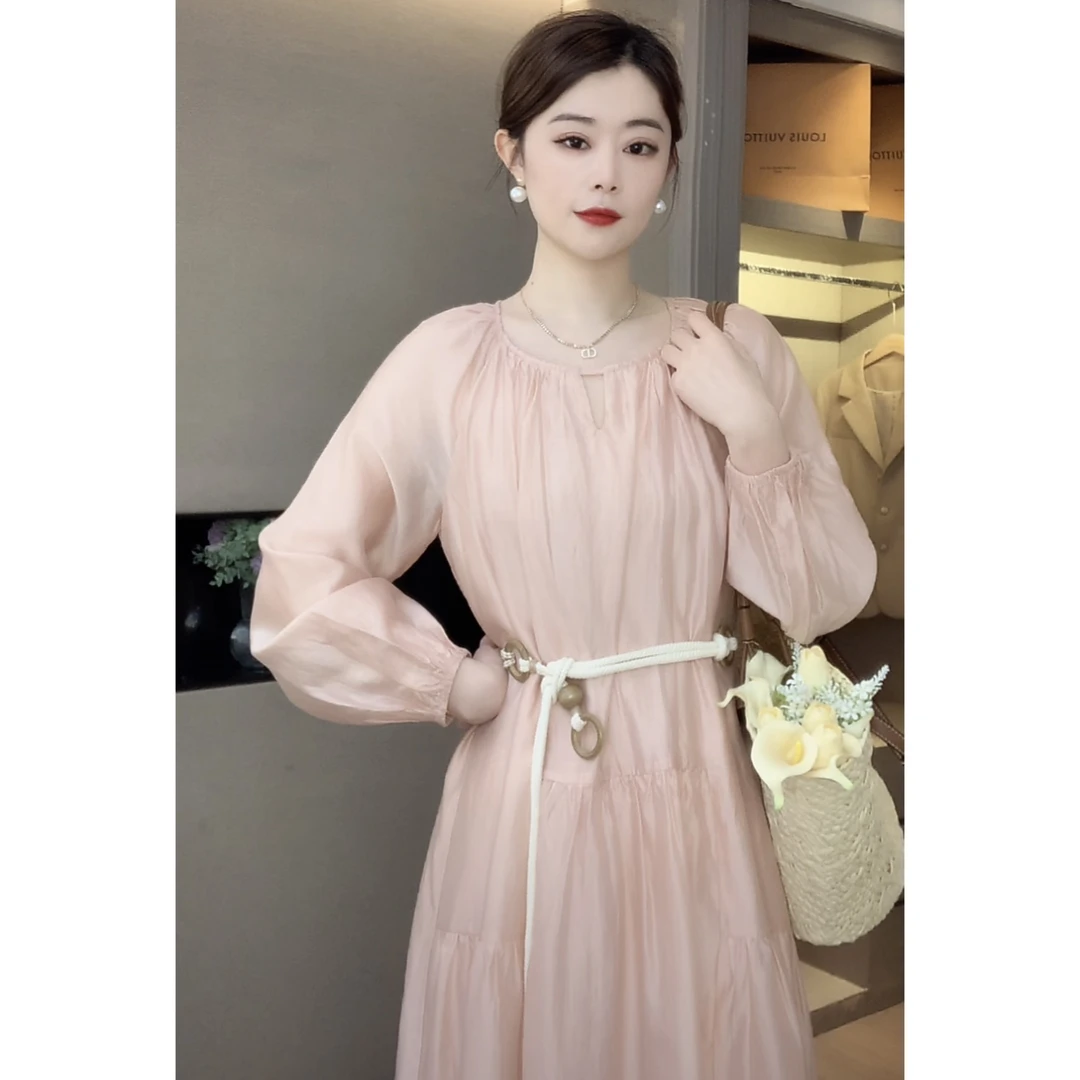 【嘉嘉JIANG】假日碎片 温柔气质出游款显瘦长款连衣裙 WG252L1012
