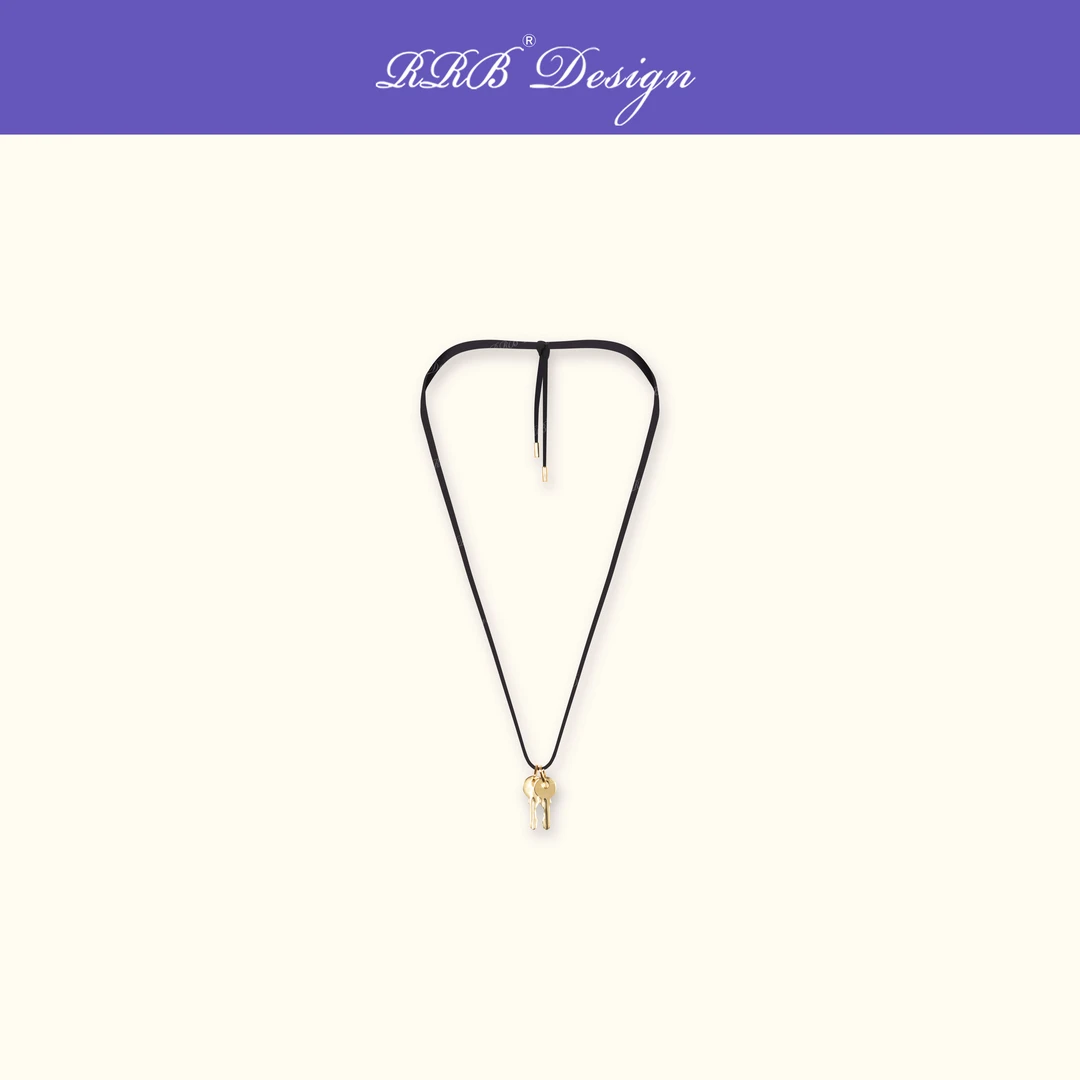 非金属布艺项链 RRB Design定制铜镀18K金艺术感造型百搭钥匙项链
