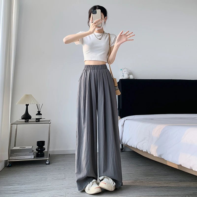 冰丝山本裤女夏季薄款2025新款高腰垂感休闲夏天爆款凉凉阔腿裤子