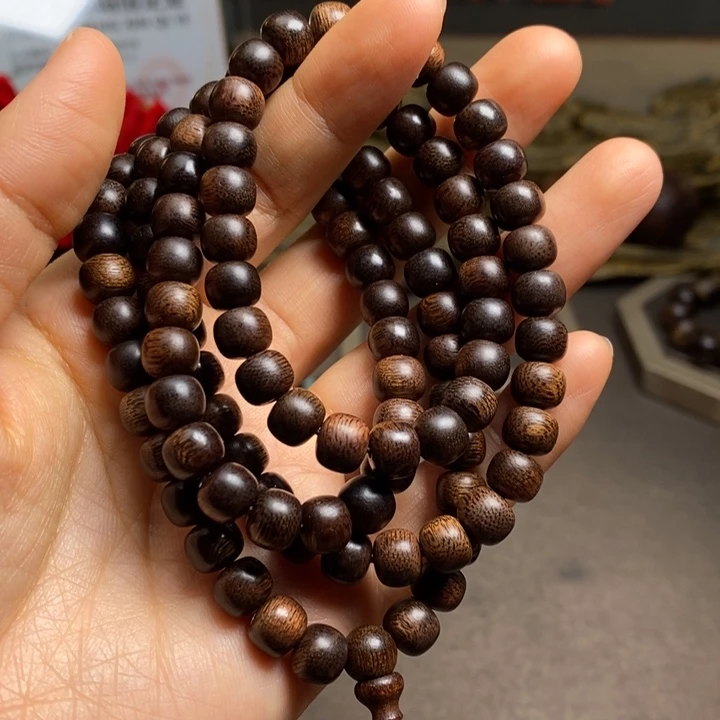 手串沉香越南芽庄黄棋金丝玉化0.6×0.8×108