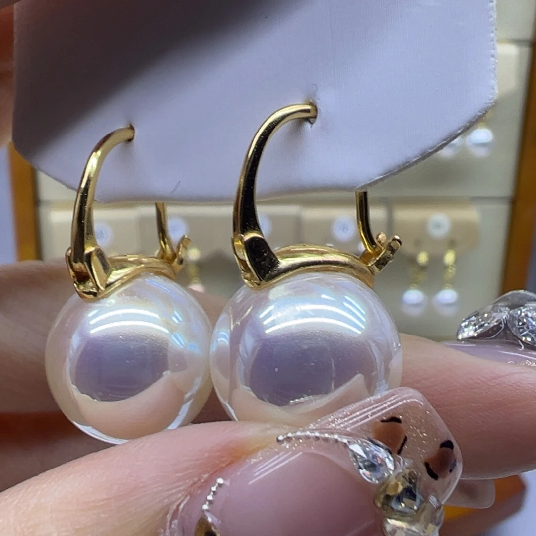 银S925镶嵌淡水珍珠耳饰