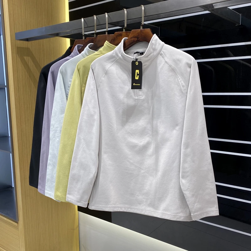 城市户外半拉链+内里薄绒T恤 秋冬季男士运动速干长袖打底衫25-32