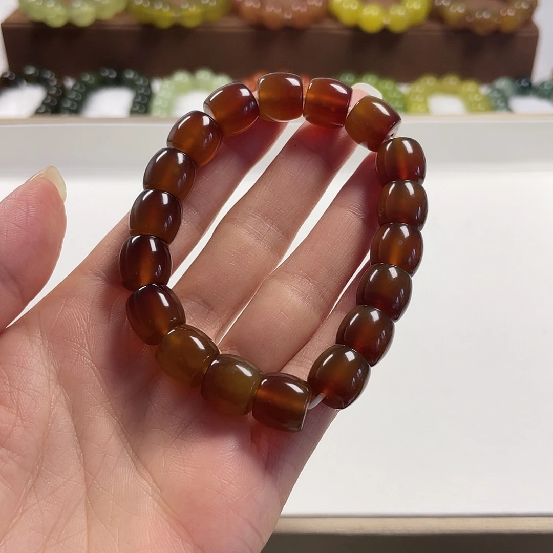 大***麻蛇纹石玉未镶嵌手串