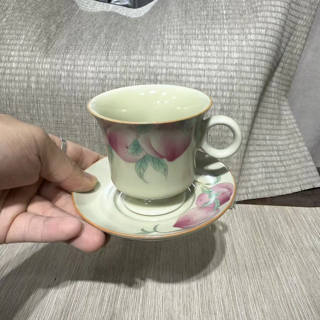 【中国邮政专属链接】秘黄汝窑茶杯粉桃  mhrykfbft