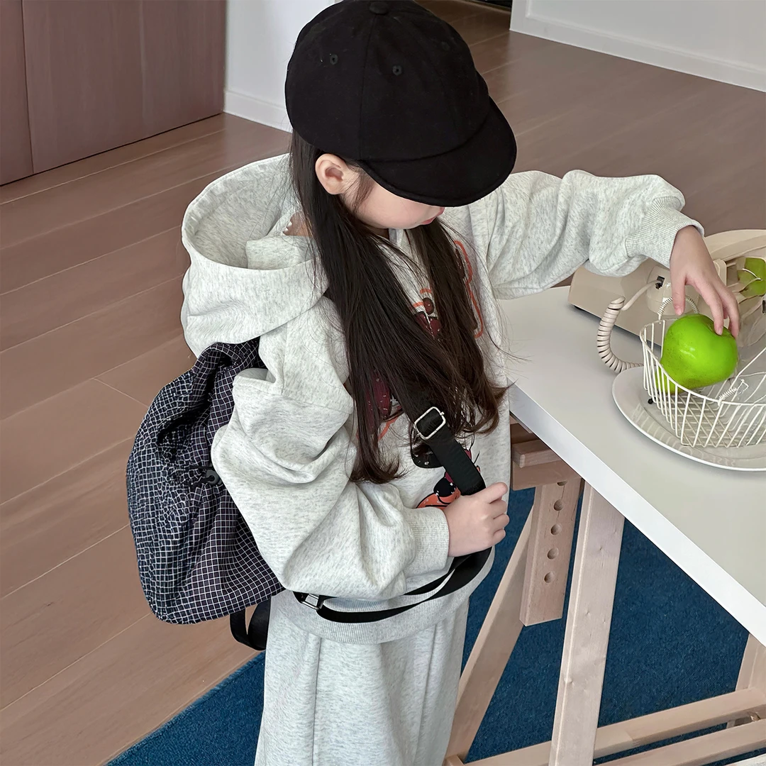 儿童运动套装2025新款小女孩春秋洋气米奇连帽卫衣女童休闲两件套