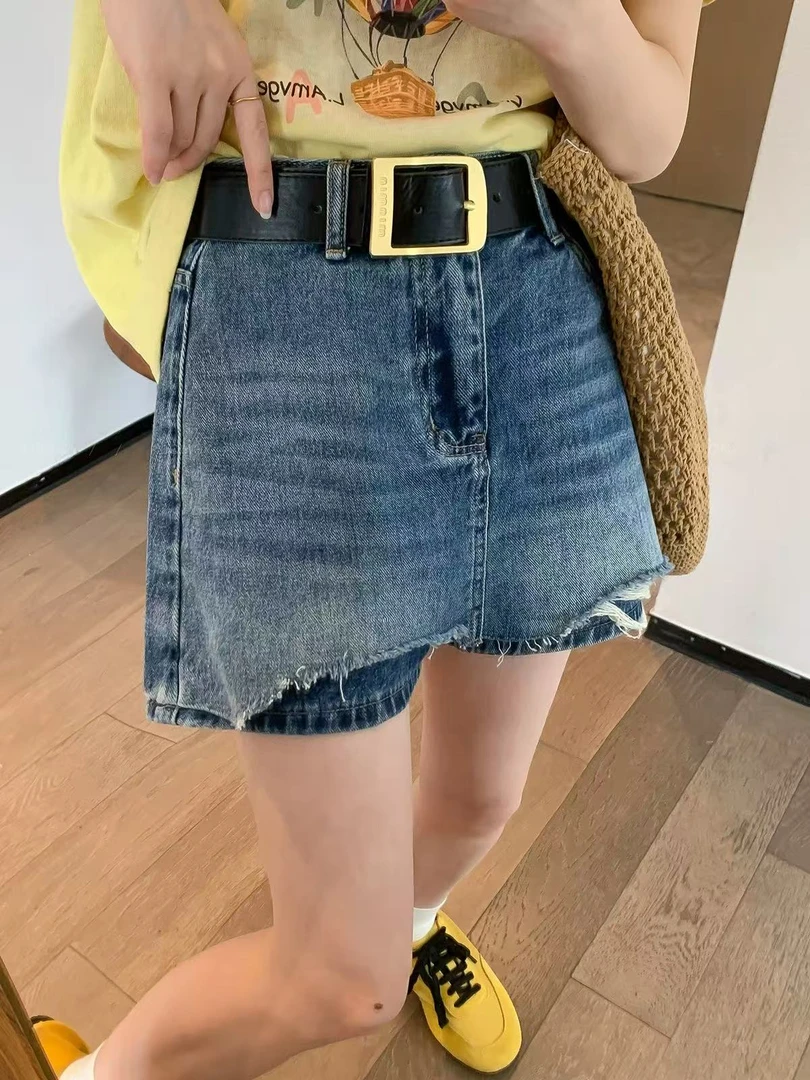 瑶瑶家 夏季百搭牛仔半身裙裤