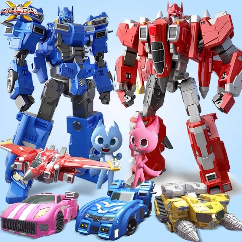 迷你变形特工队玩具X机甲机器人汽车弗特男孩武器创世机合体套装