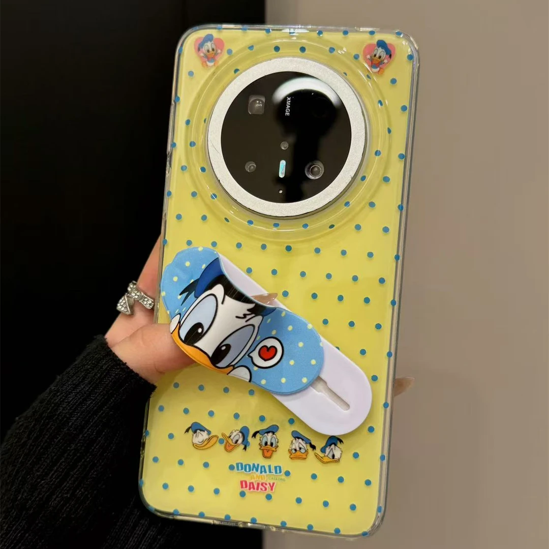 适用华为mate70pro手机壳苹果16pro可爱波点mate60pro防摔唐老鸭