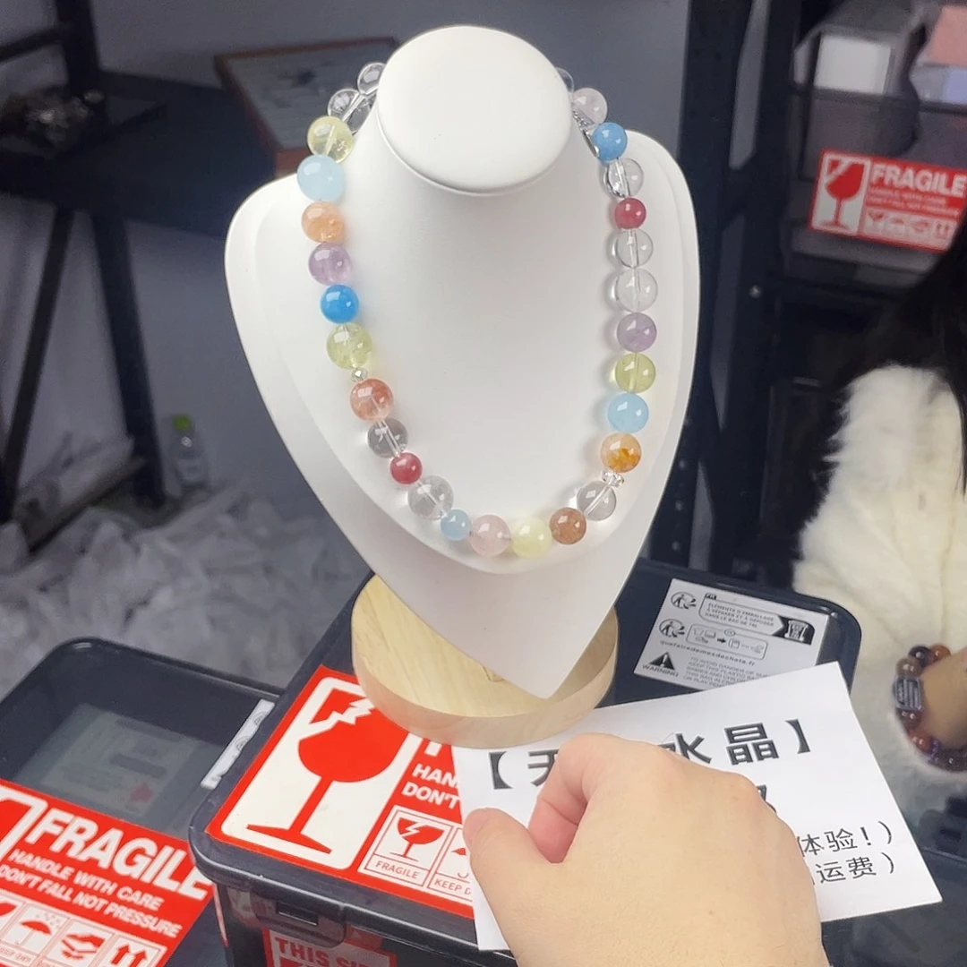 水晶手串银S925镀金镶嵌