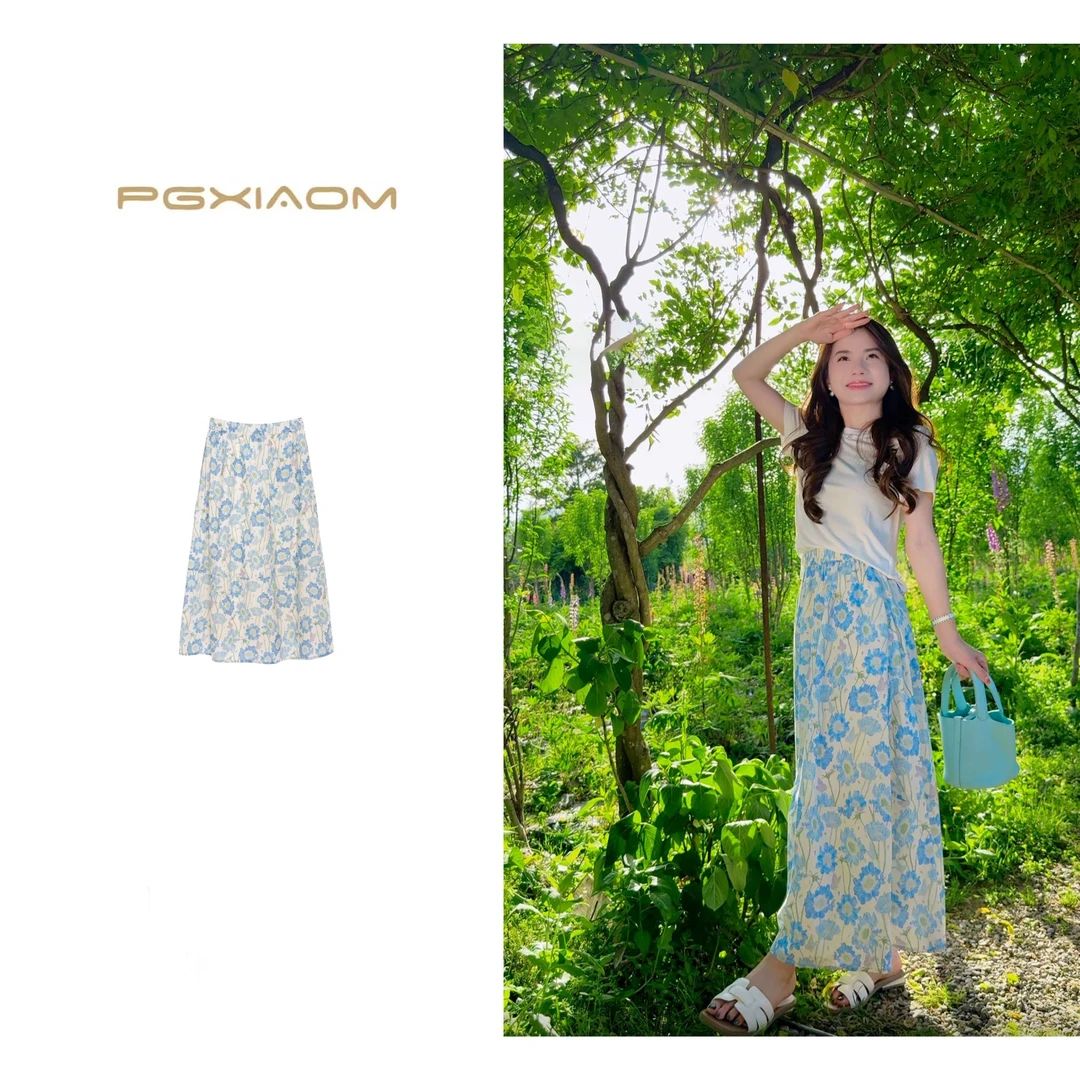 【PGXIAOM】润秀定制 粉黄蓝三色碎花半裙QZ5996