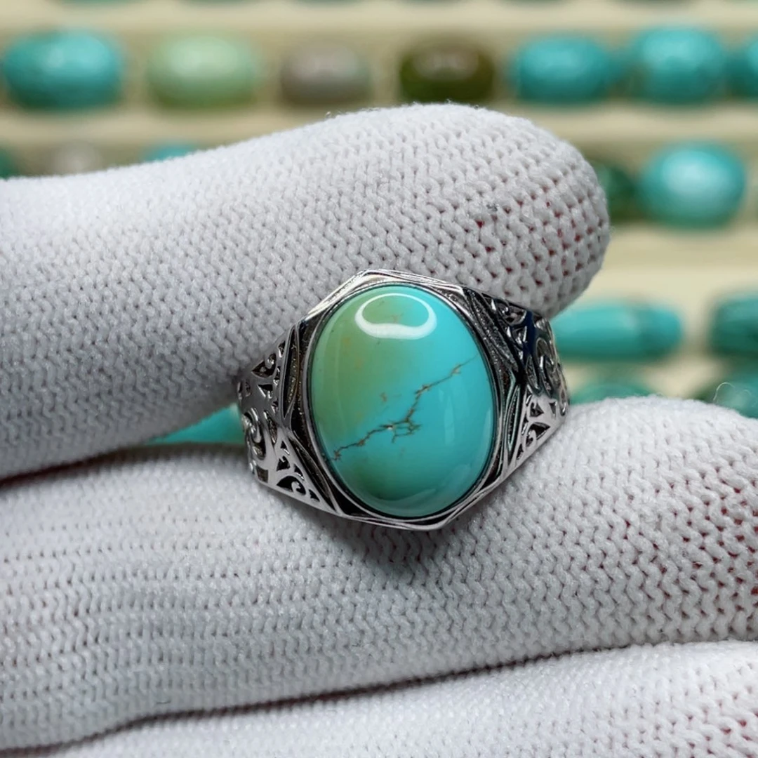 银S925镶嵌绿松石珠宝奇石