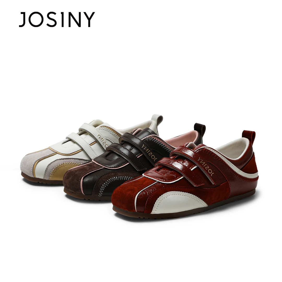 卓诗尼2025秋季新款平底德训鞋运动鞋厚底德训鞋女生棕色靴子