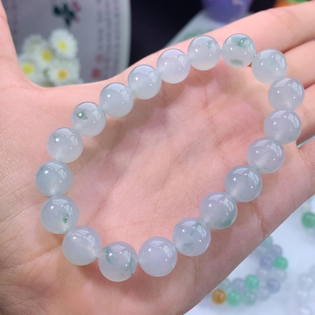 未镶嵌手链翡翠冰飘花手串