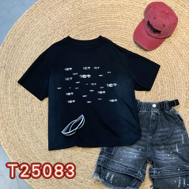 【杨少华服饰】短袖T恤中大童夏季休闲韩版ins时尚圆领25083