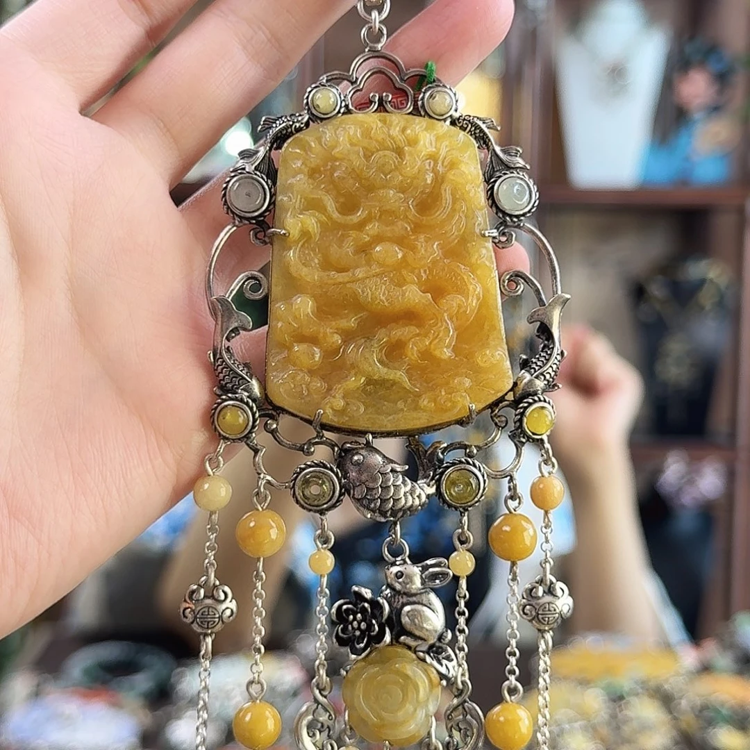 翡翠银S925镶嵌颈饰