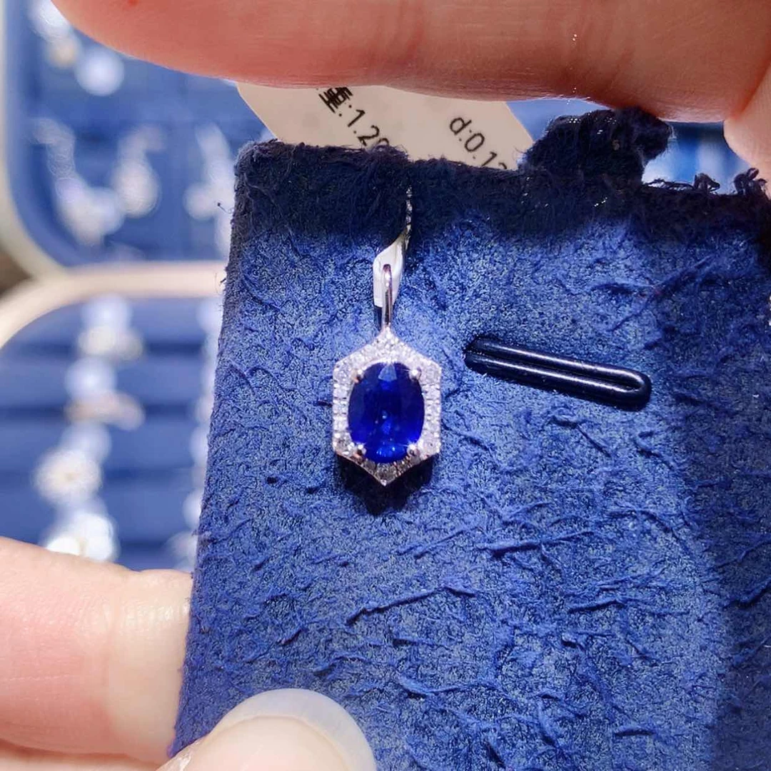 【闪购商品】吊坠(不含链)蓝宝石铂Pt850镶嵌菱形吊坠