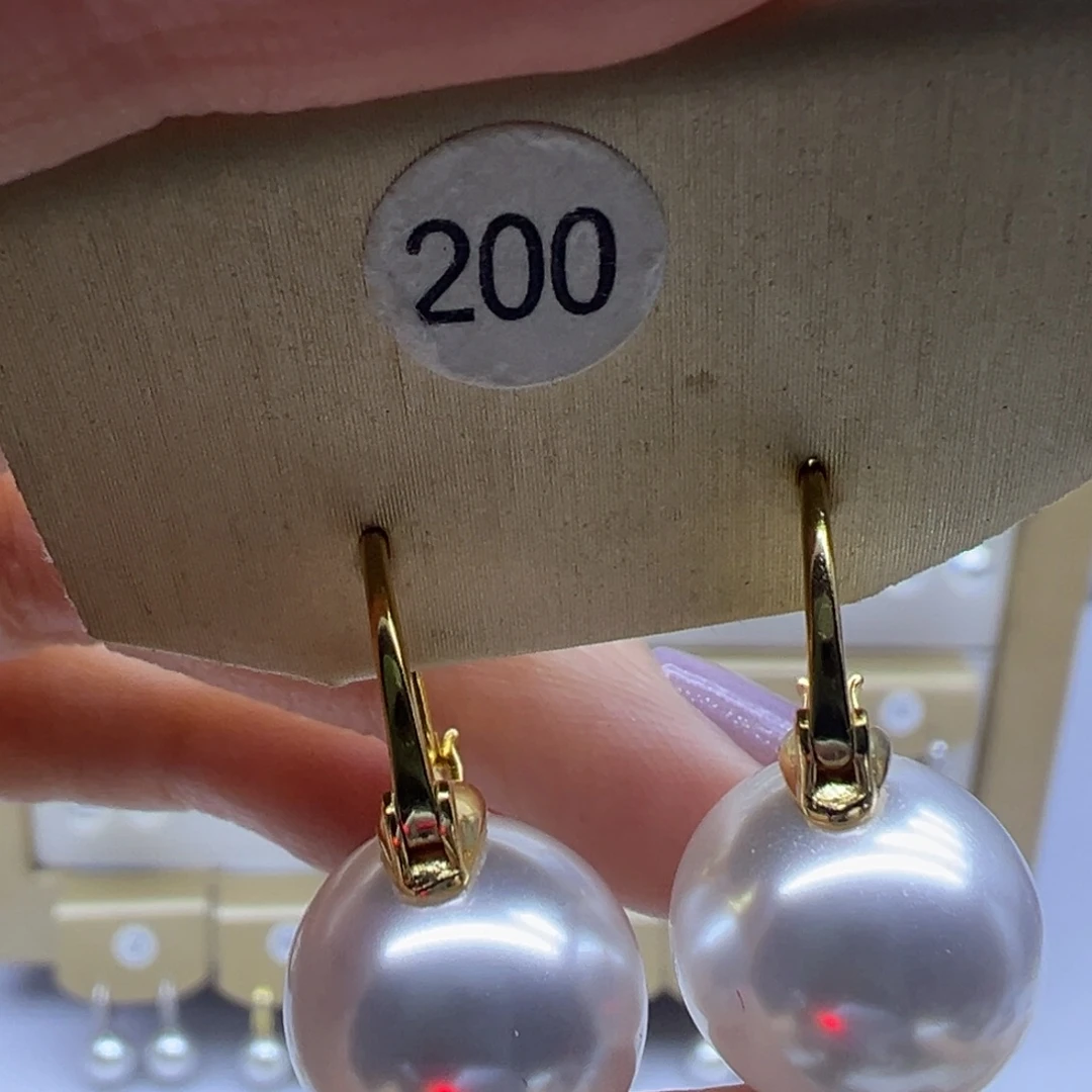 淡水珍珠银S925镶嵌耳饰