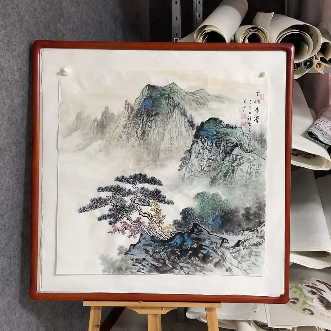 国画四尺斗方68.68画芯 不带框 带合影 李祥云老师