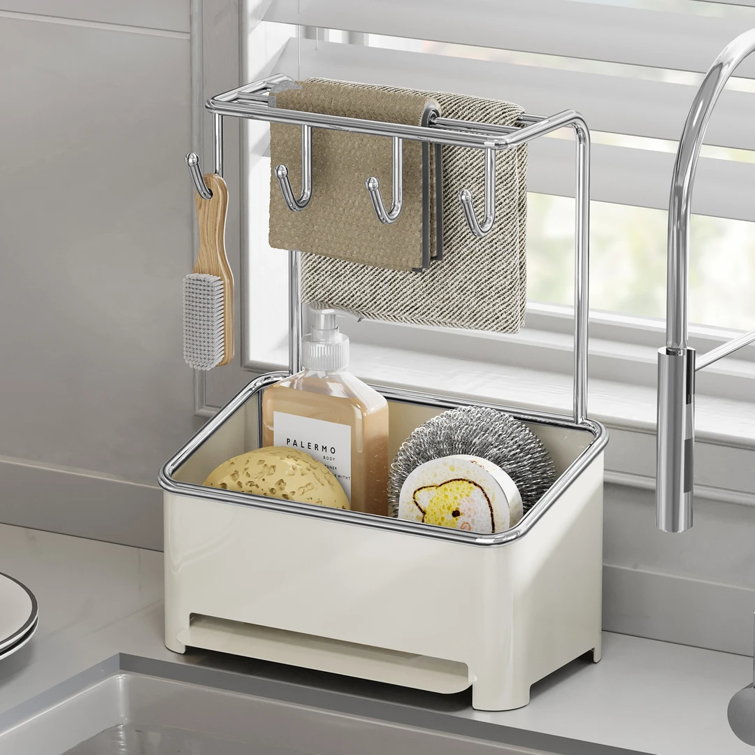 抹布架厨房沥水架家用水槽置物架台面上海绵擦洗碗布毛巾收纳挂架