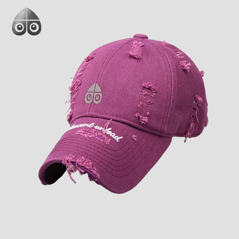 MOOSE KINGSHIP剪刀远征鸭舌帽刺绣多巴胺韩版做旧软顶字母刺绣