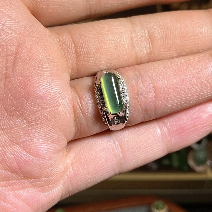 【闪购商品】银S925镶嵌戒指和田玉