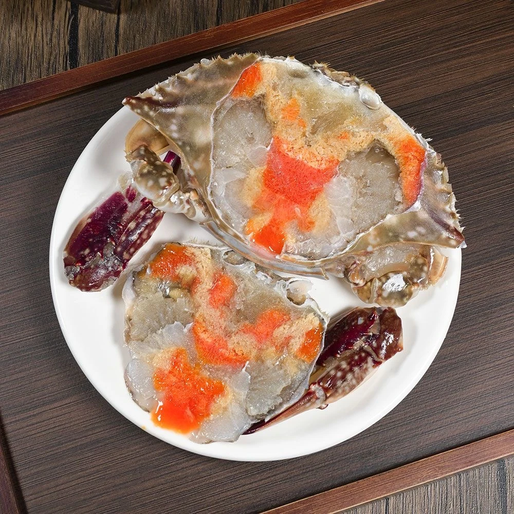 B正宗舟山宁波 红膏呛蟹 生腌蟹呛蟹咸蟹生吃不能蒸煮）4两左右/只