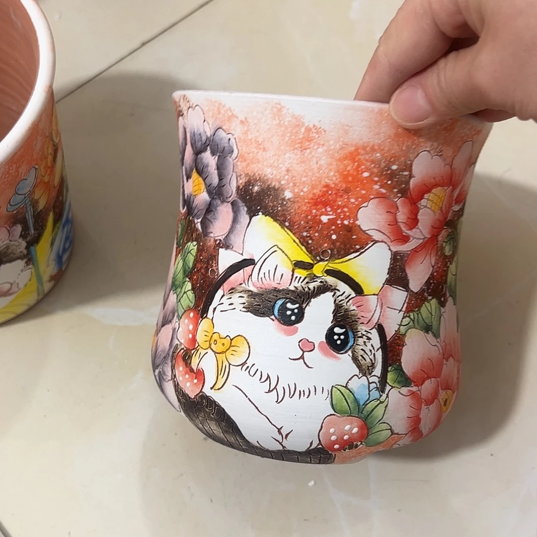 景德镇炫彩手绘口14高14.5