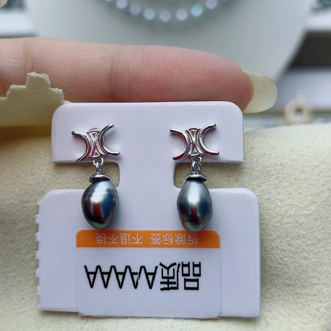 海水珍珠银S925镶嵌耳饰w69