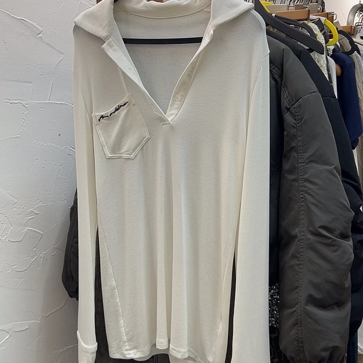 今天新款 白色POLO领 T恤