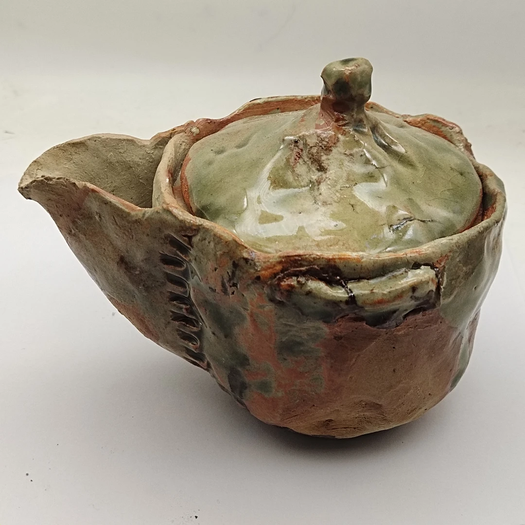 茶道茶器茶具复古手捏侘寂风志野烧南蛮烧柴烧宝瓶手抓壶