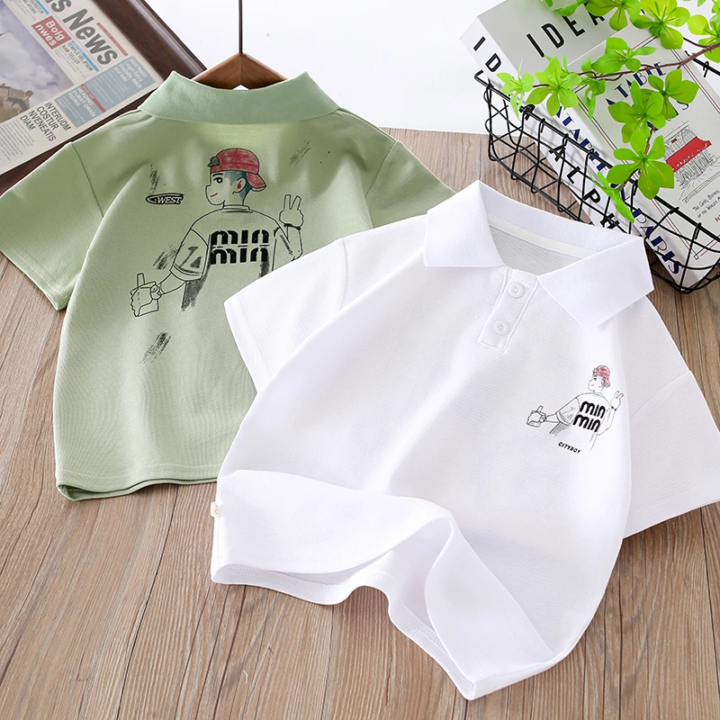 儿童POLO衫短袖夏季T恤衫儿童半袖夏天百搭半袖宽松男童韩版YH