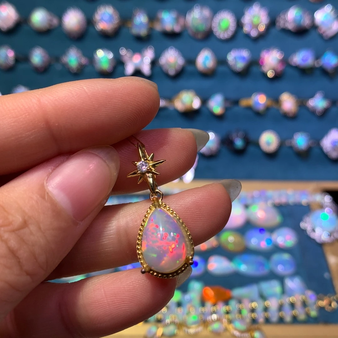 欧泊银S925镶嵌吊坠款