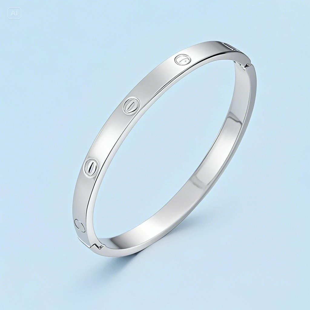 足银手镯 足银手镯 29号 卡卡真爱系列卡扣款实心足银手镯