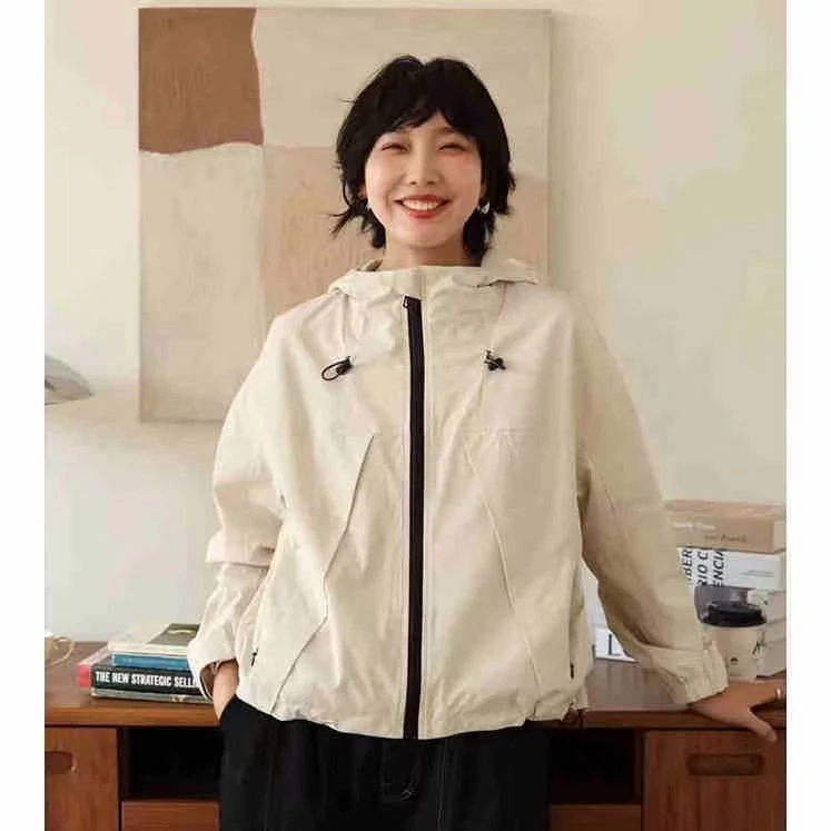 ML87780抽绳甩帽冲锋衣外套