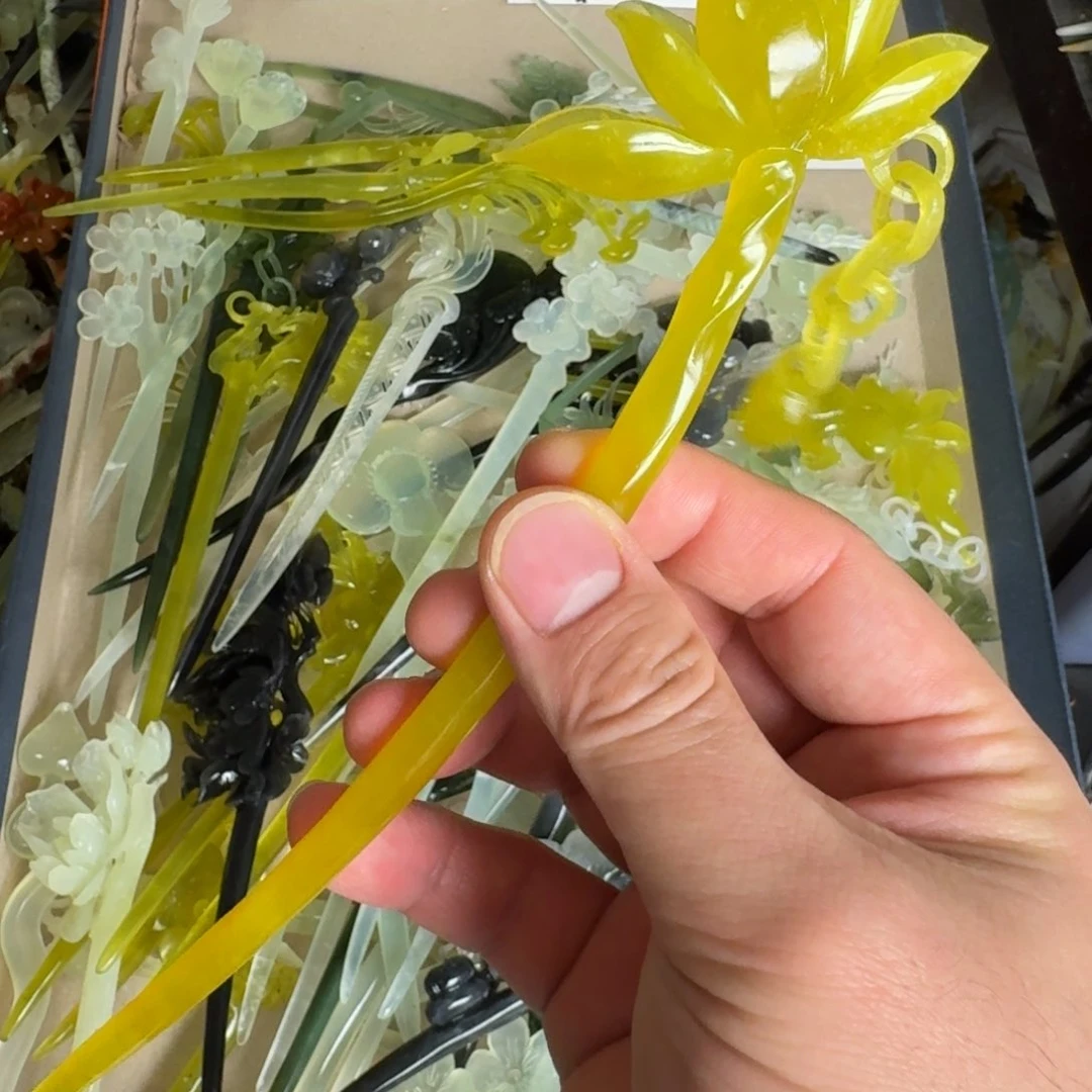 岫玉发饰未镶嵌娟*