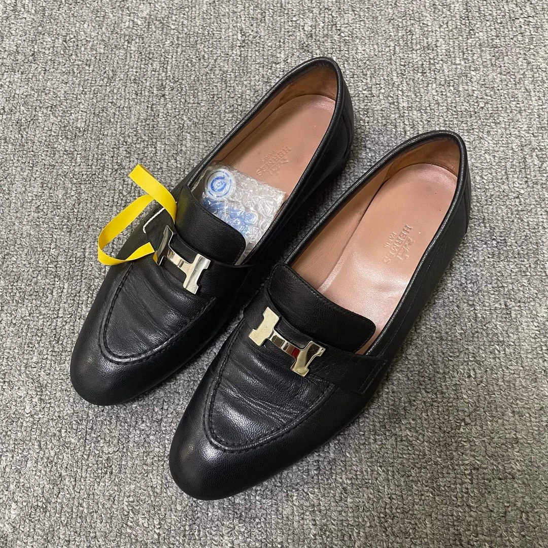 95新 Hermes/爱马仕 Paris 套脚休闲单鞋 38码/11807