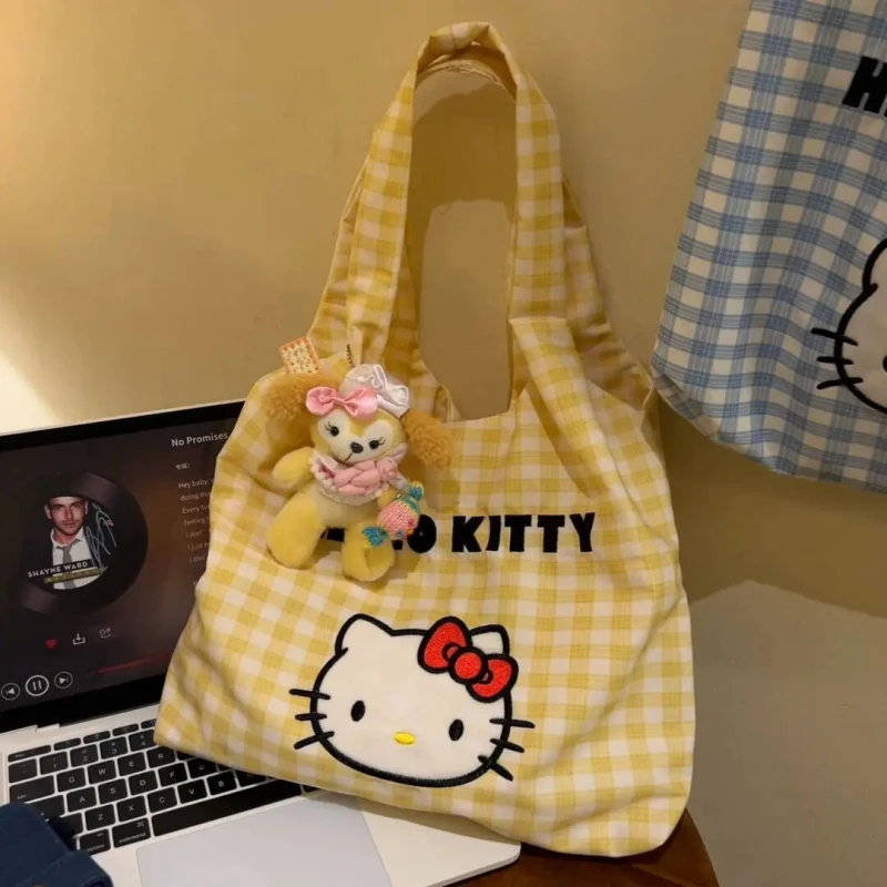 可爱风kitty帆布包手提袋单肩斜挎包夏季百搭通勤大容量新款挎包