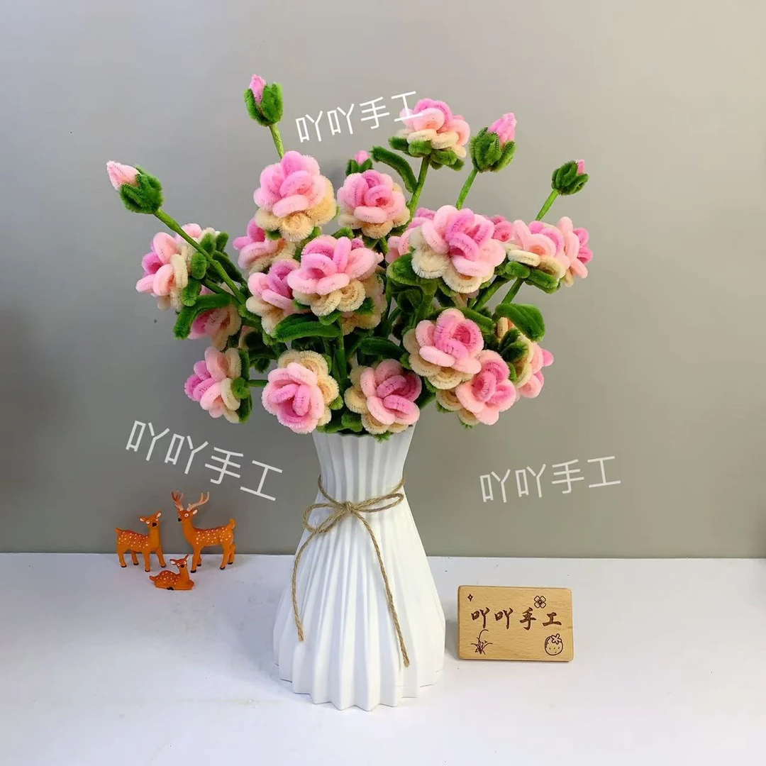 【班班精选】多情玫瑰材料包毛根扭扭棒手工DIY制作