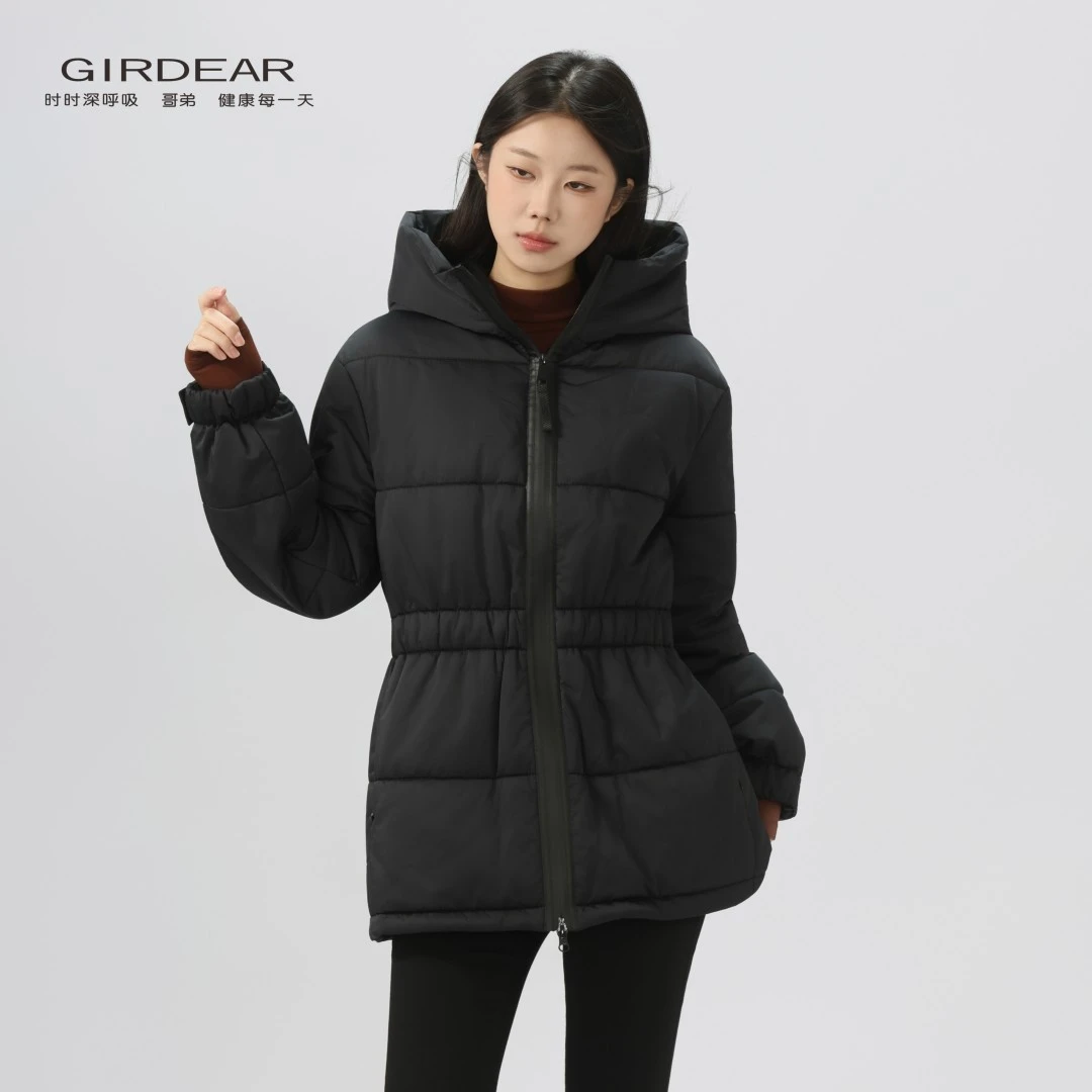 GIRDEAR/哥弟秋冬新款简约时尚显瘦轻奢气质百搭棉服外套女140027