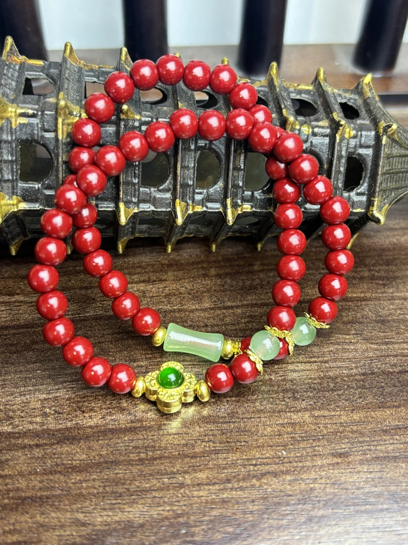 含辰砂工艺品【极客小店】zs双圈带配饰花