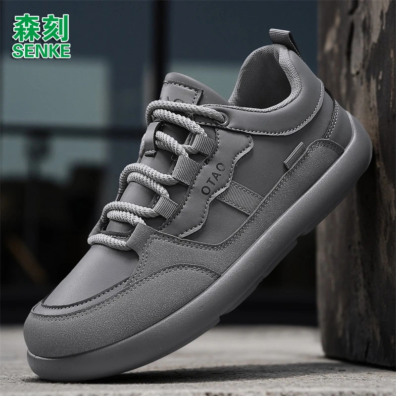 森刻男鞋秋季新款休闲鞋复古运动潮鞋软底耐磨百搭舒适男士鞋子